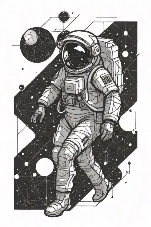 Spacex Astronaut With A Galaxy Behind