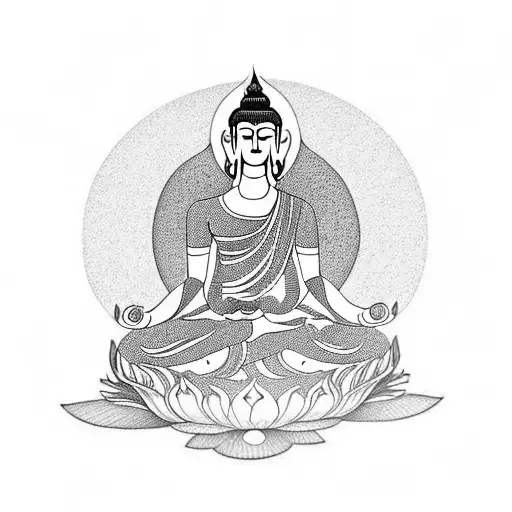 Siddhartha Gautama Meditating In A Realistic Tree