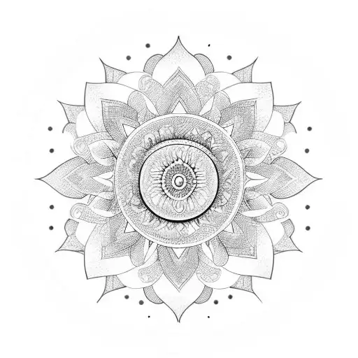 4 Dates Of Birth Form A Circle And In The Center Is A Lotus Flower