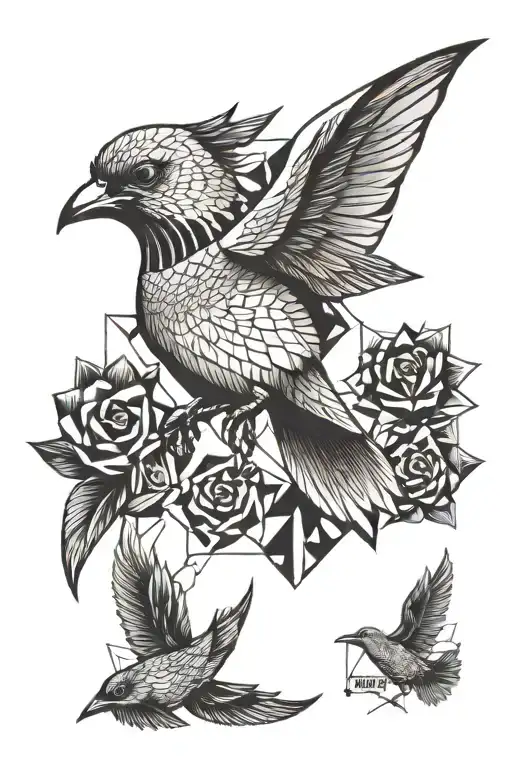 Old School Bird Flying