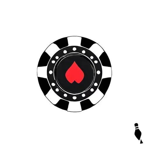 Poker Chip With Bowling Pins In The Background