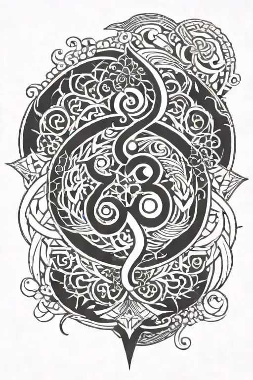 Karma Om Jin Jang Symbol Intertwined