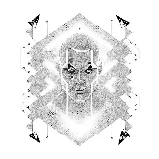 Vitruve Man With Dna And Binary Code