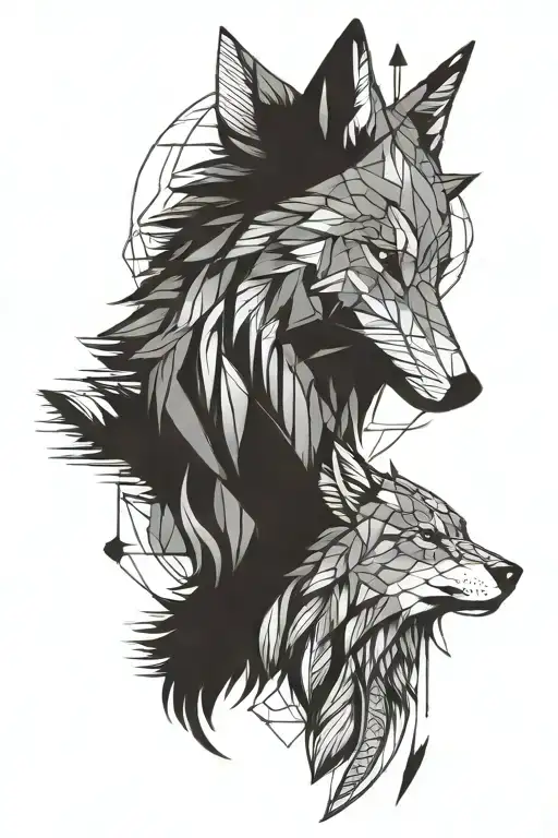 Wolf And Feather And Antler
