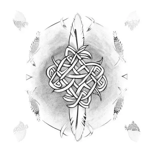 Celtic Shoulder Armour With Osprey Feathers Sticking Out Of The Bottom