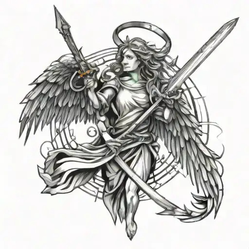 Angel And Sword Surrounded