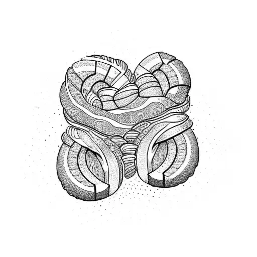 An Abstract Composition Of Croissants And Bread Slices Forming A Unique Pattern