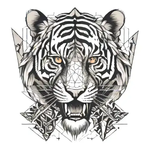 Tiger Face And Knife