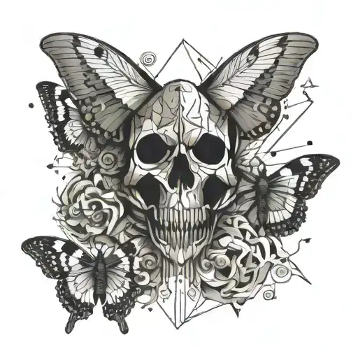 Moth And Died And Souls And Skull Wearing
