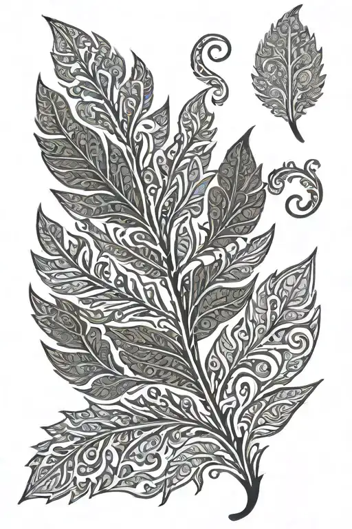 Oak Leaf Paisley Print