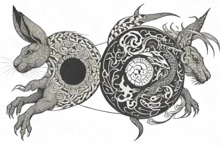 Rabbit And Dragon Ying Yang