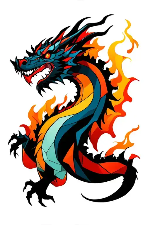 Dragon With Smoke And Fire