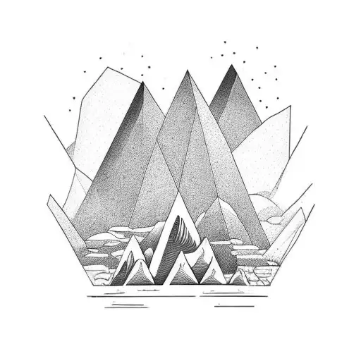 Straight Line With A Mountain Plus A Building Nice Style