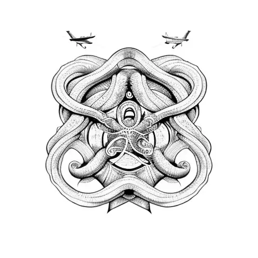 Tentacles Wrapped Around Airplane