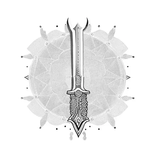 Lond Sword With Moon Handle