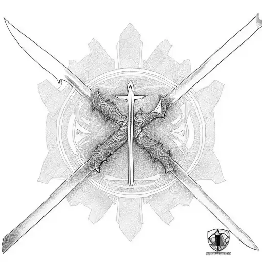 Cross Sword With Moon Handle