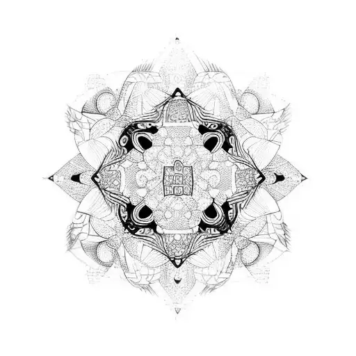 Creat Geometric Pattern In Black And Red