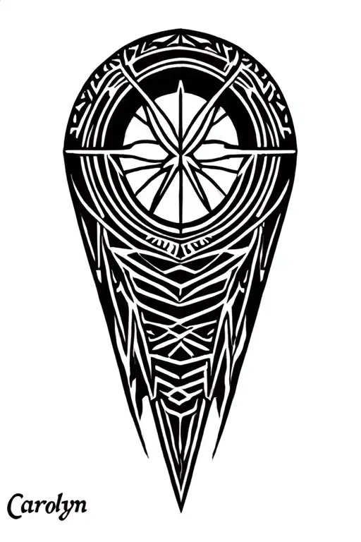 Geo Symteric Shapes With Name Carolyn Written Inside