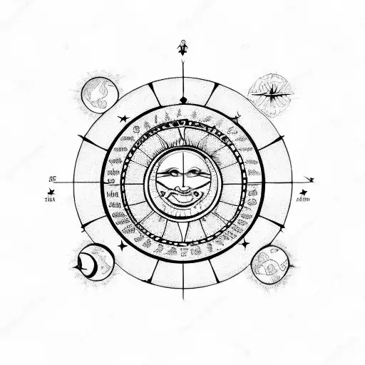 Astrological Chart With Sun And Moon