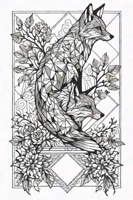 Fox And Sparrow Perched