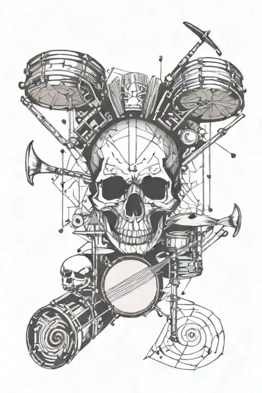 Skull And Drums Music Notes