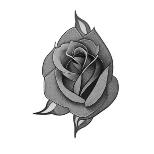 A Rose With Leafs