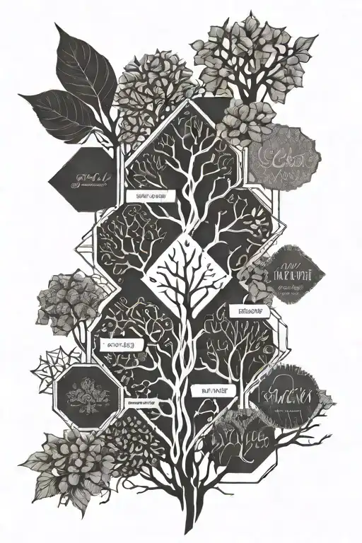 Family Tree Five Names Fineline
