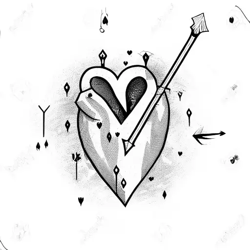 Heart With Arrow Blood Dripping Down