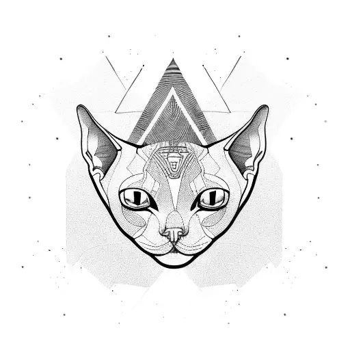 Sphynx Cat Blackwork