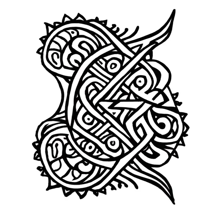 Long Intertwined Tribal Patterns