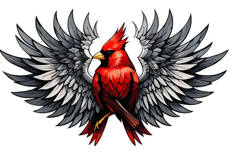 Cardinal Bird Angel Wings