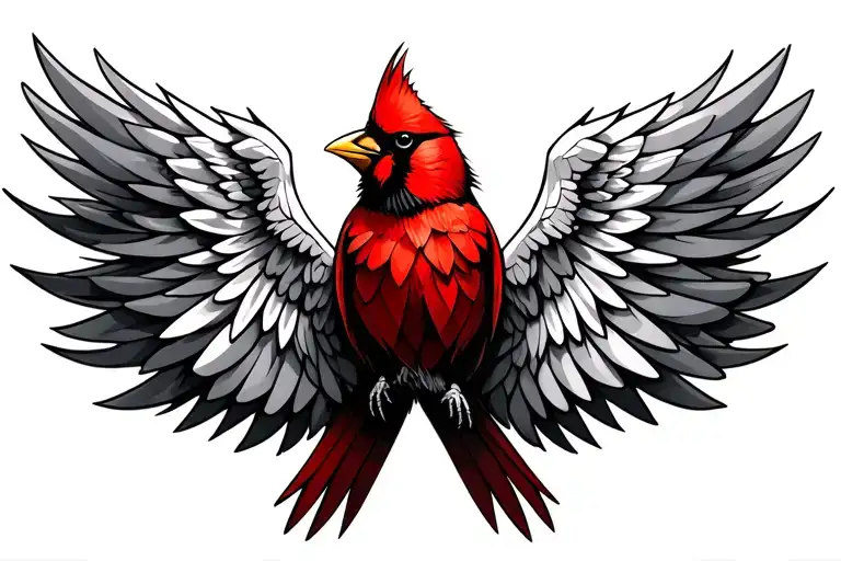 Cardinal Bird Angel Wings