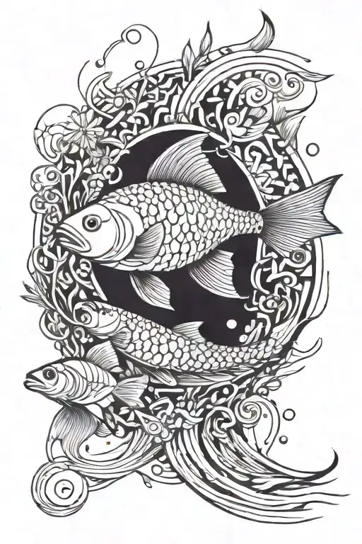 Flow Of Water And A Fish Swimming Against The Flow