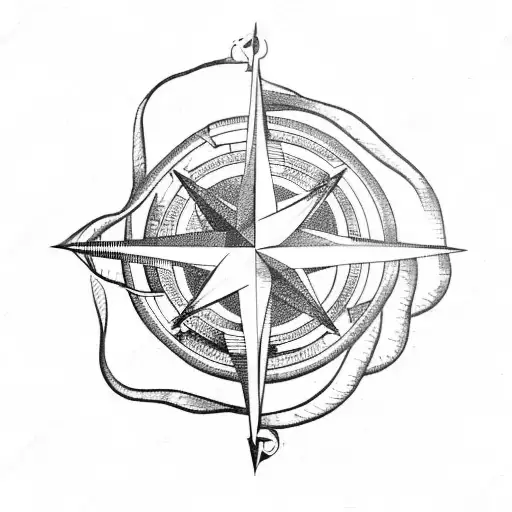 Compass Anchor And Rope