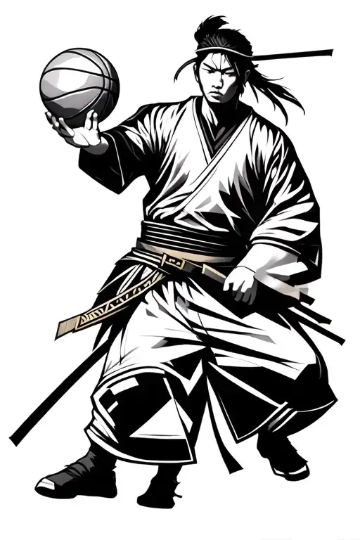 Ronin Samurai With Basketball