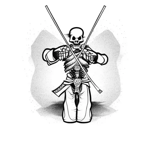 Martial Arts Warrior Skeleton