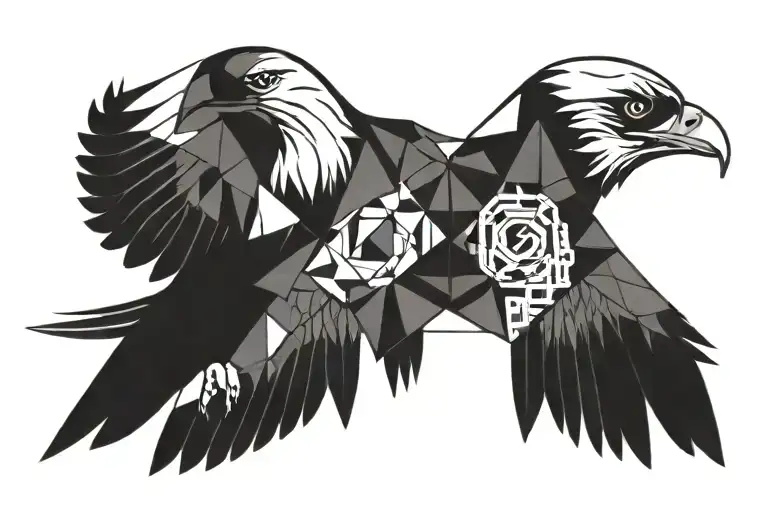 Eagle And Fish Together Symbolizing