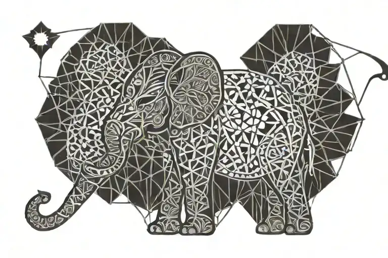 Outline Of Elephant Within Mendala