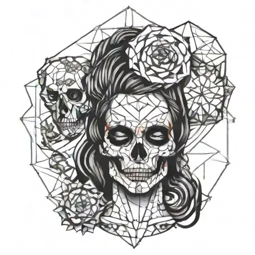 Woman And Skull Wearing
