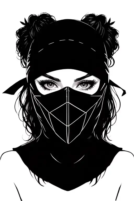 Gangster Girl With Bandana Mask Holding
