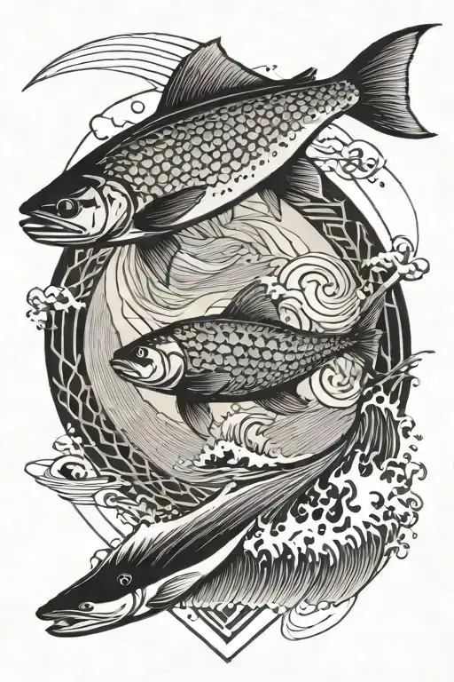 Fly Fishing And Surfing Wave