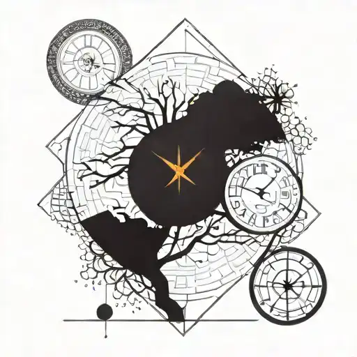 Tree And Clock Inside