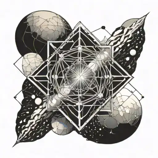 Atomic Symbols Around An Asteroid Going Into The Sun