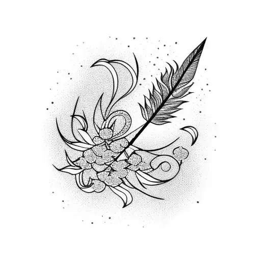 Cherry Blossom With Phoenix Feather