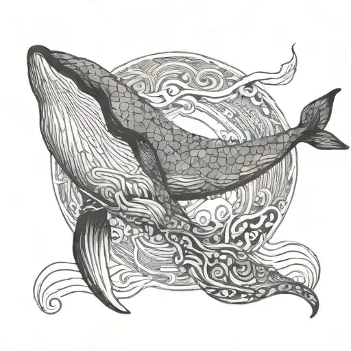 Hump Back Whale Breaching Ocean Surface