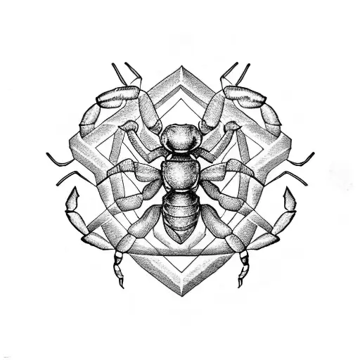 Scorpion With Rose And M Letter