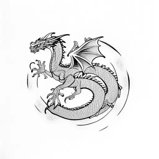 Dragon With Number 4