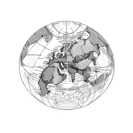 A Map Of Europe And Australia Intertwined With Elements Of Heavy Metal Music