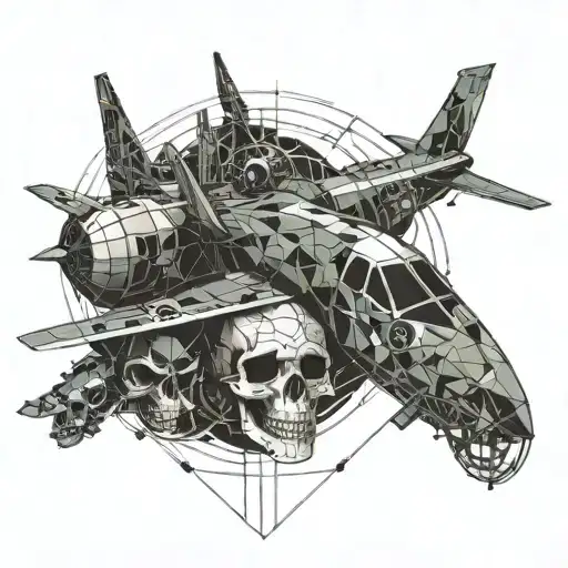 Warplane And Skull
