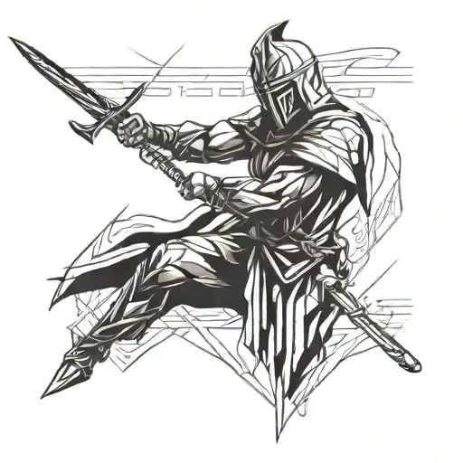 Challange And Warrior Wielding A Sword